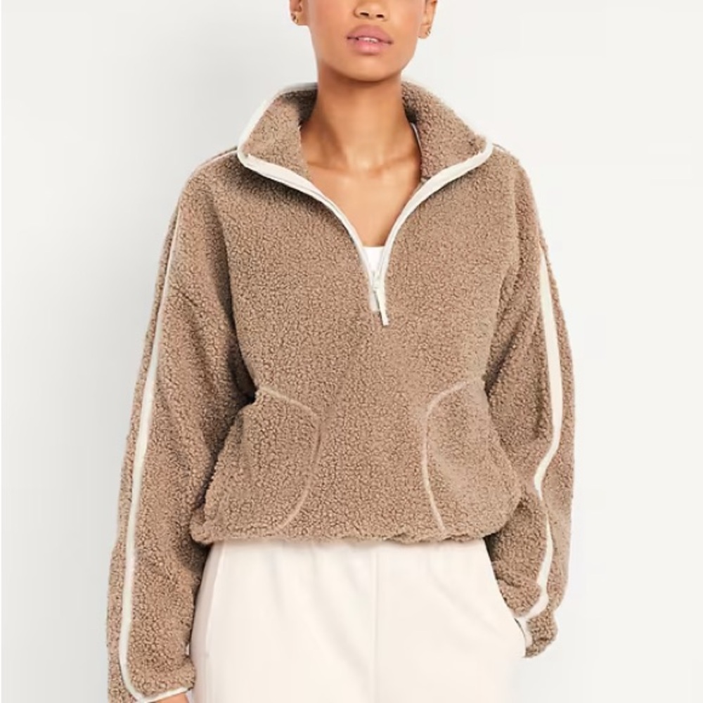 Old Navy Loose Sherpa Quarter Zip